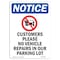 Signmission OSHA Notice, 5" Height, Customers Please No Sign With Symbol, 5" X 3.5", Portrait OS-NS-D-35-V-10881 - alternate 1